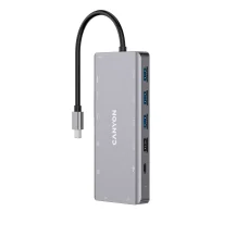 Hub USB Canyon DS-12 3.2 Gen 1 [3.1 1] Type-C 5000 Mbit/s Grigio (Canyon 13 in C hub with 2*HDMI, 3*USB 3.0, Dark Grey) [CNS-TDS12]