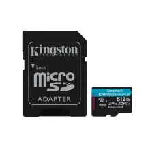 Memoria flash Kingston Technology Scheda microSDXC Canvas Go Plus 170R A2 U3 V30 da 512GB + adattatore (512GB MSDXC CANVAS GO PLUS - CARD ADAPTER) [SDCG3/512GB]
