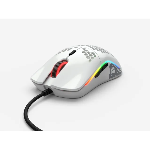 Glorious PC Gaming Race Model O mouse Mano destra USB tipo A Ottico 12000 DPI (Glorious RGB Odin Mouse - Glossy White [GO-GWHITE]) [GO-GWHITE]