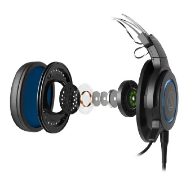 Cuffia con microfono Audio-Technica ATH-G1 cuffia e auricolare Cablato A Padiglione Giocare Nero, Blu [ATH-G1]