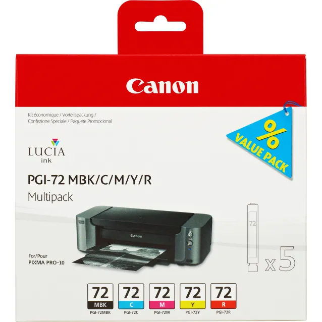 Cartuccia inchiostro Canon 5 Cartucce d'inchiostro Multipack PGI-72 MBK/C/M/Y/R [PGI-72]