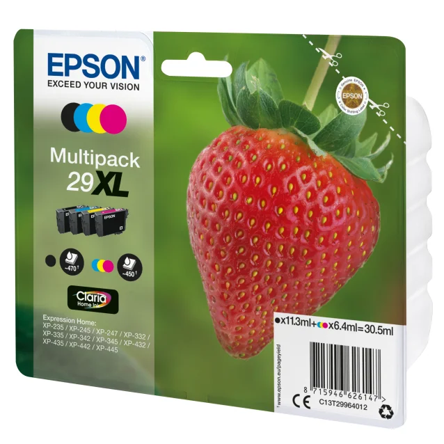 Cartuccia inchiostro Epson Strawberry Multipack Fragole 4 colori Inchiostri Claria Home 29XL [C13T29964022]