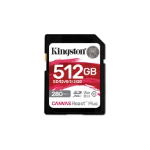 Memoria flash Kingston Technology 512GB Canvas React Plus SDXC UHS-II 280R/150W U3 V60 for Full HD/4K [SDR2V6/512GB]