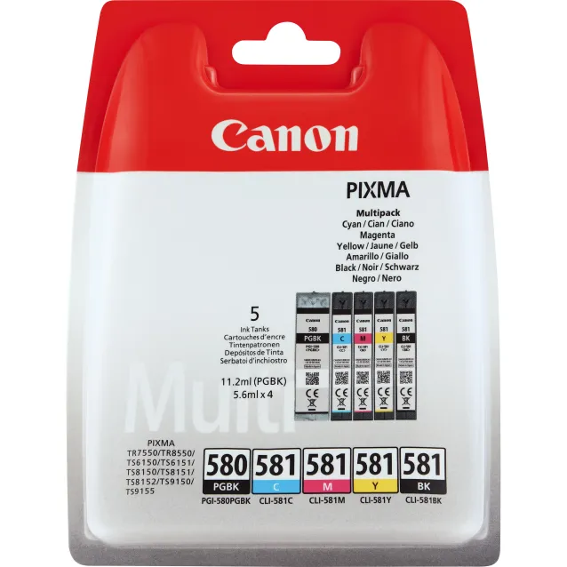 Cartuccia inchiostro Canon Confezione multipla di inchiostri PGI-580BK/CLI-581 BK/C/M/Y [PGI-580 + CLI-581]