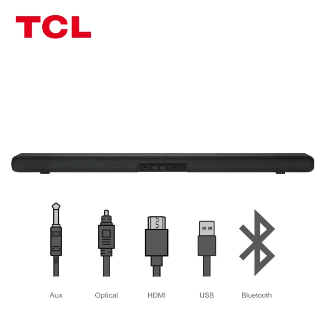 Altoparlante soundbar TCL 8 Series Soundbar TS8111 Dolby Atmos 2.1 con Subwoofer integrato per TV & Wireless Bluetooth (39-inch Speaker, HDMI ARC, Montaggio a parete, Telecomando, tre modalità di suono) [TS8111]