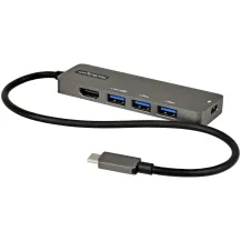 StarTech.com USB C Multiport Adapter - USB-C to HDMI 2.0b 4K 60Hz (HDR10), 100W Power Delivery Pass-Through, 4-Port USB 3.0 Hub - USB Type-C Mini Dock - 12