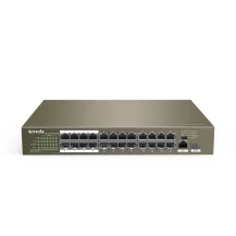 Tenda TEF1126P-24-250W switch di rete Non gestito Fast Ethernet (10/100) Supporto Power over (PoE) Grigio [TEF1126P-24-250W V2]