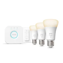 Philips by Signify Hue White Starter Kit Bridge + 3 Lampadine Smart E27 75W Dimmer Switch [929002469204]