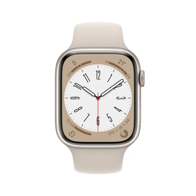 Smartwatch Apple Watch Series 8 OLED 45 mm Digitale 396 x 484 Pixel Touch screen 4G Beige Wi-Fi GPS [satellitare] (APPLE WATCH SERIES + - CELLL 45MM STARLIGHT SPORT BAND) [MNK73B/A]