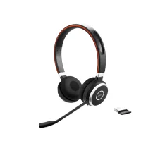 Cuffia con microfono Jabra Evolve 65 Auricolare Wireless A Padiglione Ufficio Bluetooth Nero, Rosso (Jabra CE Stereo UCLink HDST) [100-98500000-99]