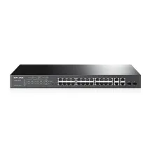 Switch di rete TP-Link T1500-28PCT Gestito L2 Fast Ethernet [10/100] Supporto Power over [PoE] 1U Nero (TP-Link JS 24Port Smrt Swtch PoE+) [TL-SL2428P]