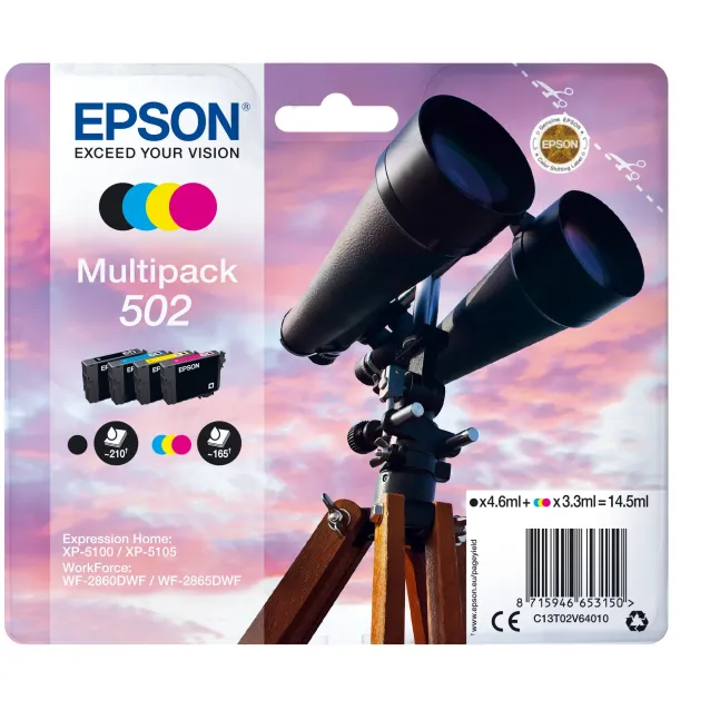 Cartuccia inchiostro Epson Multipack 4-colours 502 Ink [C13T02V64010]
