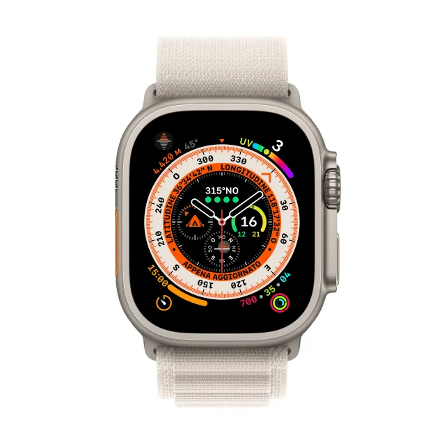 Smartwatch Apple Watch Ultra GPS + Cellular, 49mm Cassa in Titanio con Cinturino Alpine Loop Galassia - Large [MQFT3TY/A]