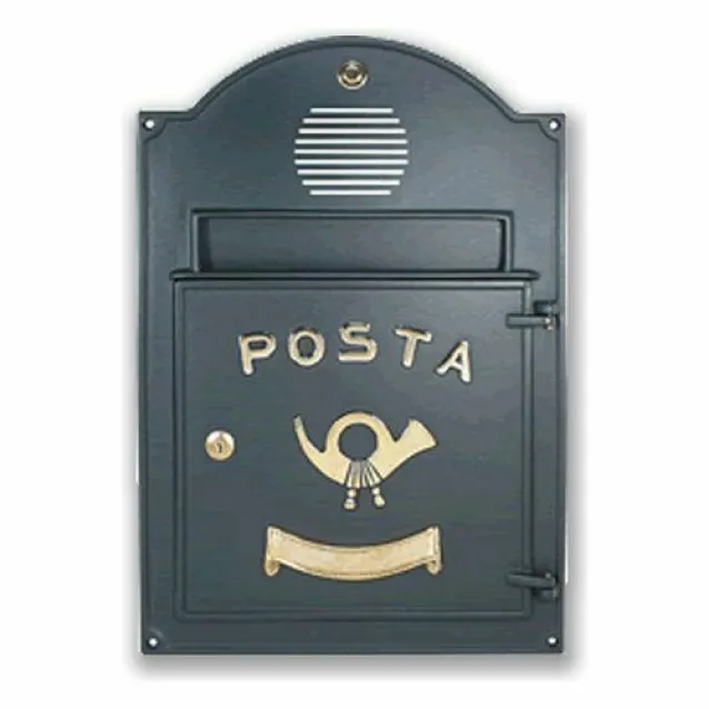 Alubox 50A7/VRGH cassetta per la posta Grigio Cassetta postale a parete Ottone