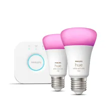 Philips by Signify Hue White and Color ambiance Starter Kit Bridge + 2 Lampadine Smart E27 75W [929002468810]