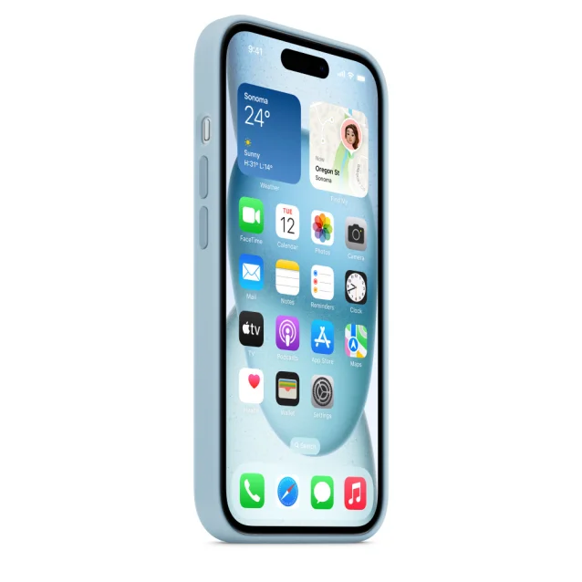 Custodia per smartphone Apple MagSafe in silicone iPhone 15 - Blu chiaro [MWND3ZM/A]
