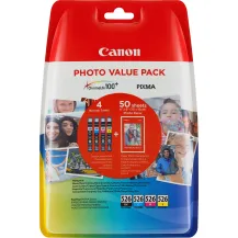 Cartuccia inchiostro Canon Confezione multipla cartucce d'inchiostro CLI-526 BK/C/M/Y + carta fotografica [CLI-526 Photo Value Pack]