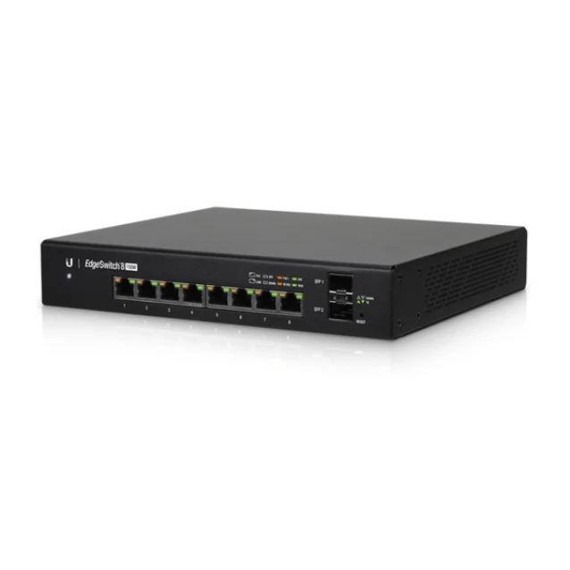 Switch di rete Ubiquiti EdgeSwitch 8 150W Gestito L2/L3 Gigabit Ethernet (10/100/1000) Supporto Power over (PoE) Nero [ES-8-150W]