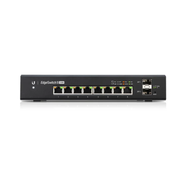 Switch di rete Ubiquiti EdgeSwitch 8 150W Gestito L2/L3 Gigabit Ethernet (10/100/1000) Supporto Power over (PoE) Nero [ES-8-150W]