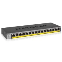 NETGEAR GS116LP Unmanaged Gigabit Ethernet (10/100/1000) Power over Ethernet (PoE) Black