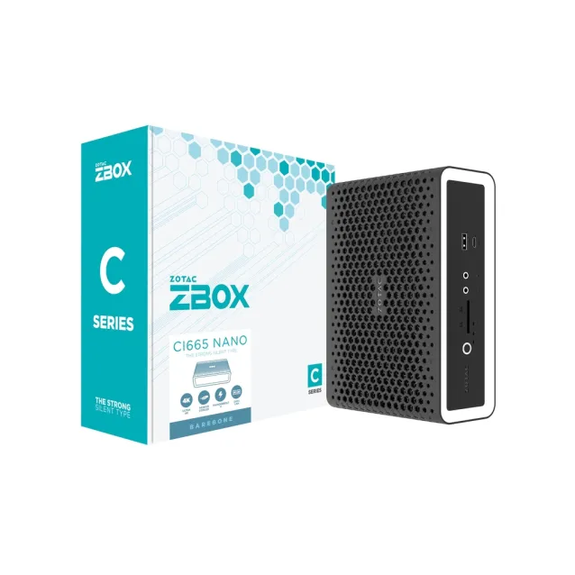 Barebone Zotac ZBOX CI665 Nano PC con dimensioni 1,8 l Nero, Bianco i7-1165G7 2,8 GHz [ZBOX-CI665NANO-BE]