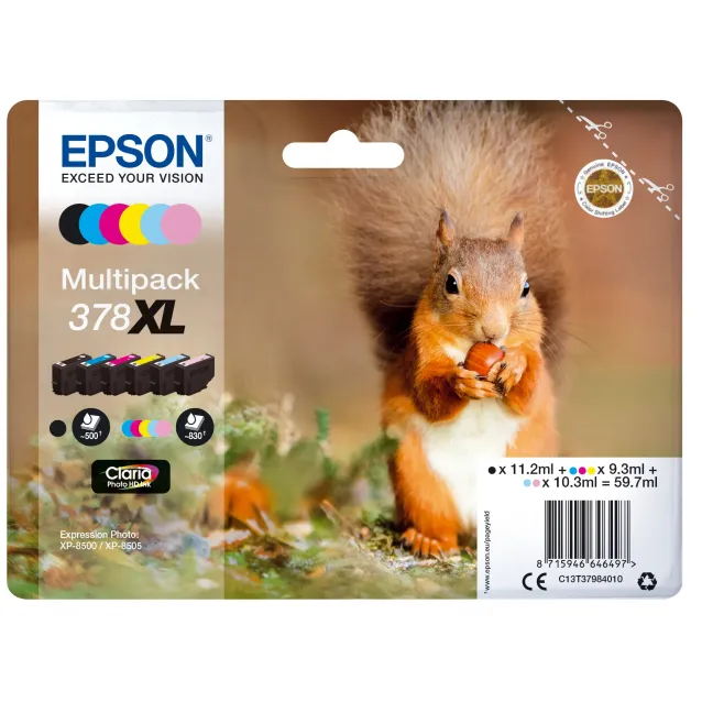 Cartuccia inchiostro Epson Squirrel Multipack 6-colours 378XL Claria Photo HD Ink