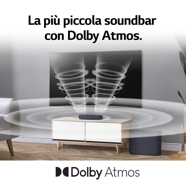 Altoparlante soundbar LG Eclair QP5 Soundbar compatta 320W 3.1.2 canali Dolby Atmos DTS:X - Nera