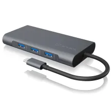 ICY BOX IB-DK4040-CPD Cablato USB 3.2 Gen 1 [3.1 1] Type-C Antracite, Nero (IcyBox 10 in Travel Dock) [IB-DK4040-CPD]