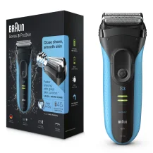 Braun Series 3 ProSkin 3040s Rasoio Elettrico Barba A Lamina, Wet&Dry Ricaricabile - Nero/Blu [3040s]