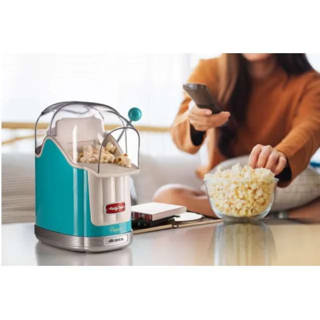 Ariete 2958 Pop Corn Maker Party Time, Macchina per pop corn con leva, 1100  Watt, Capacità 600 g, Cottura ad aria calda senza grassi, Azzurro [ 00C295801AR0]: info e prezzi