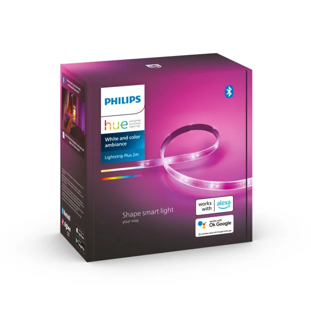 Philips by Signify Hue White and Color ambiance Ambiance Lightstrip, Kit base Striscia LED Smart da 2m, Bluetooh