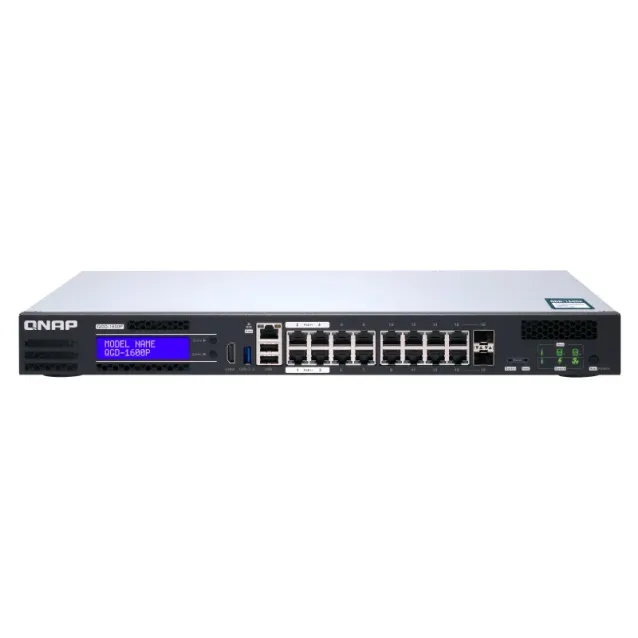 Switch di rete QNAP QGD-1600P Gestito Gigabit Ethernet (10/100/1000) Supporto Power over (PoE) 1U Nero, Grigio [QGD-1600P-4G]