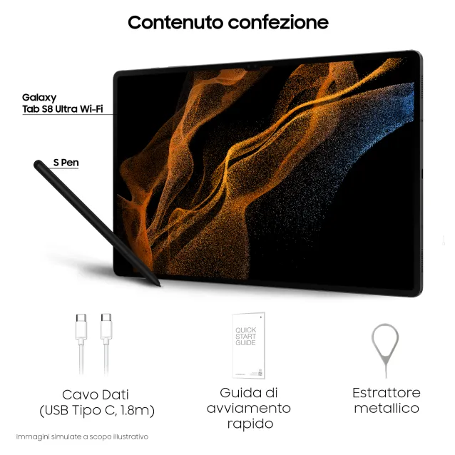 Samsung Galaxy Tab S8+ 12.4 Pollici Wi-Fi RAM 8 GB 256 GB Tablet Android 12  Graphite [Versione italiana] 2022