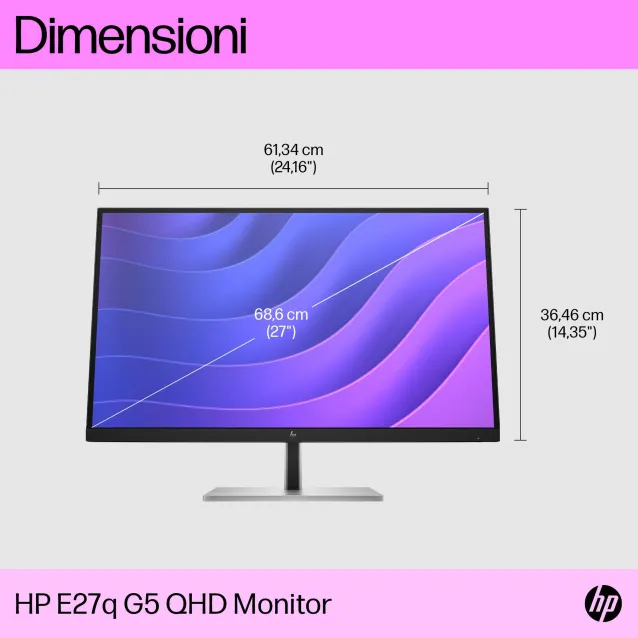 HP E27 G5 Monitor Pc 27 1920x1080 Pixel Full Hd Led Nero