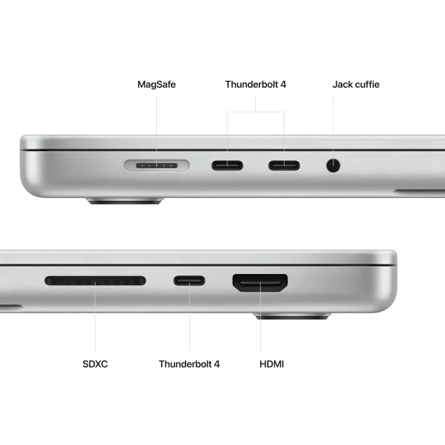 Notebook Apple MacBook Pro 16'' M2 core: 12 CPU 19 GPU 1TB SSD - Argento