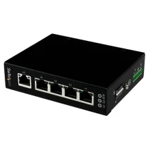 StarTech.com Switch di rete Commutatore Industriale Gigabit Ethernet a 5 porte non gestito - Guide DIN / Montabile parete [IES51000]