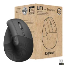 Logitech Lift for Business mouse Mano destra RF senza fili + Bluetooth Ottico 4000 DPI (Logitech Mouse LIFT [RIGHT] WL Vertical Ergonomic Busi. graphite BT fÃ¼r RechtshÃ¤nder, 6 Tasten) [910-006494]