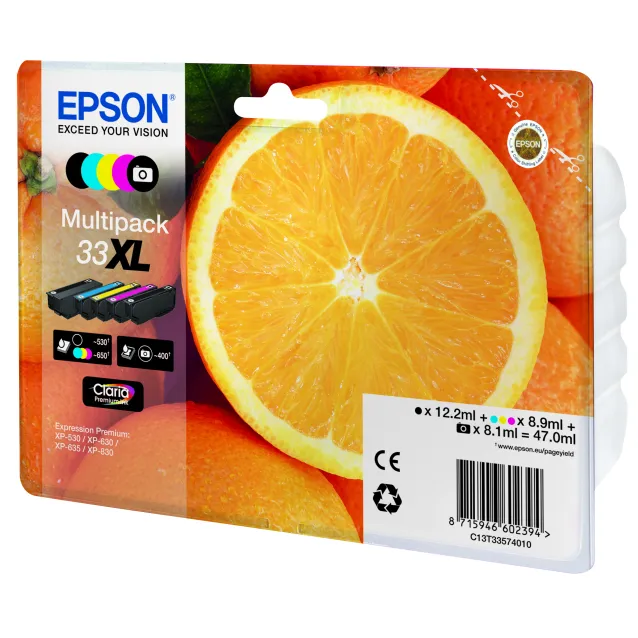 Cartuccia inchiostro Epson Oranges Multipack 5-colours 33XL Claria Premium Ink [C13T33574021]