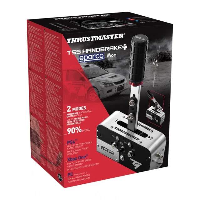 Thrustmaster TSS Handbrake Sparco Mod Nero, Acciaio inossidabile Freno a mano Analogico PC, PlayStation 4, Xbox One [4060107]