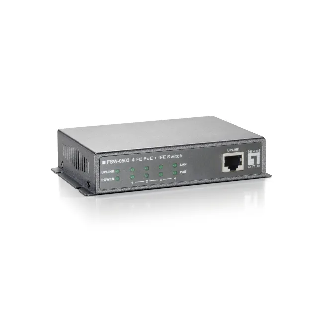 LevelOne FSW-0503W90 switch di rete Fast Ethernet (10/100) Supporto Power over (PoE) Grigio [FSW-0503W90]
