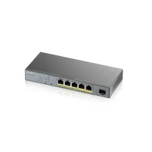Switch di rete Zyxel GS1350-6HP Gestito L2 Gigabit Ethernet [10/100/1000] Supporto Power over [PoE] Grigio (GS1350-6HP 6 Port managed CCTV PoE switch long range 60W 802.3BT [1 year NCC Pro pack license bundled]) [GS1350-6HP-GB0101F]