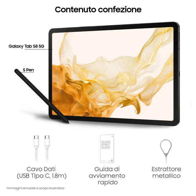 Samsung Galaxy Tab S8 Ultra Tablet Android 14.6 Pollici 5G RAM 12 GB 256 GB  Tablet Android 12 Graphite [Versione italiana] 2022