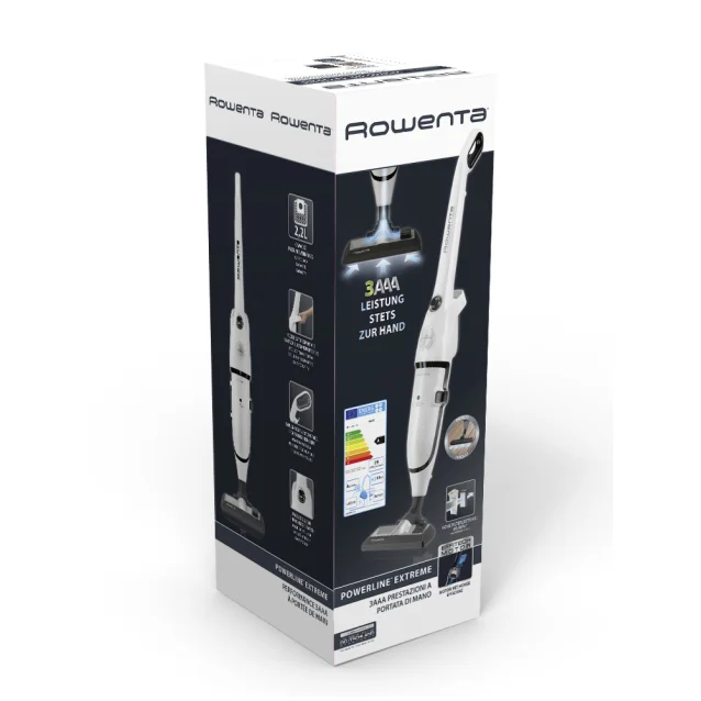Rowenta Powerline Extreme Bagged RH8037WA Scopa Elettrica con Filo e Sacco, Potenza 750 W, Bianco