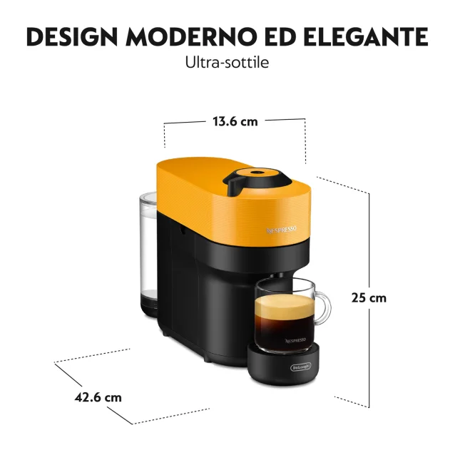 DeLonghi Nespresso Vertuo ENV 155.B macchina per caffè Automatica Macchina  per caffè a cialde 1,7 L Nero, Macchina per caffè a cialde, 1,7 L, Capsule  caffè, 1260 W, Nero