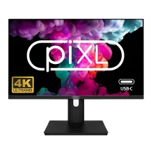 piXL PX27UDH4K 27 Inch Frameless IPS Monitor, 4K, LED Widescreen, 5ms Response Time, 60Hz Refresh, HDMI, Display Port, 2x USB-A+, USB-B+, USB-C 16.7 Million Colour Support, VESA Mount, Black Finish [PX27UDH4K]