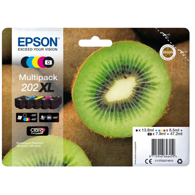 Cartuccia inchiostro Epson Kiwi Multipack 5-colours 202XL Claria Premium Ink [C13T02G74020]