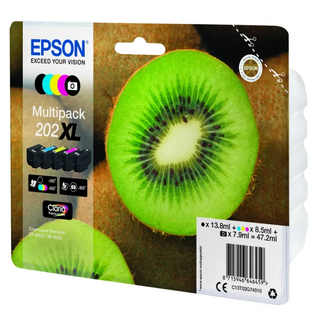 Cartuccia inchiostro Epson Kiwi Multipack 5-colours 202XL Claria Premium Ink [C13T02G74020]