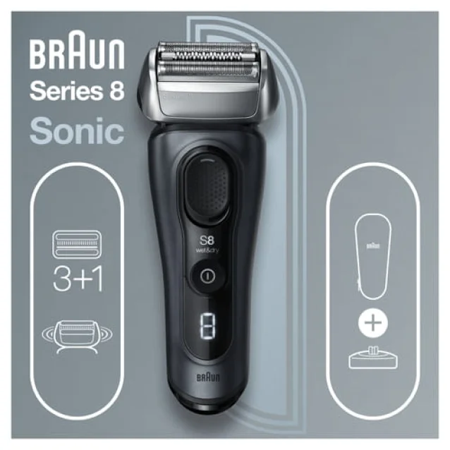 Braun Series 8 8413s Rasoio Elettrico Barba, Testina Con Rifinitore Di  Precisione 3+1, Tecnologia Sonica E Adattamento Della 40°, Wet&Dry [8413s]