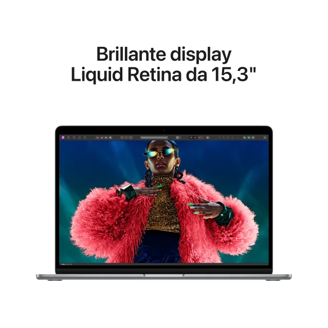 Notebook Apple MacBook Air 15'' M3 chip con core 8 CPU e 10 GPU, 8GB, 256GB SSD Grigio Siderale [MRYM3T/A]