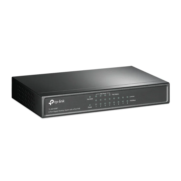 Switch di rete TP-Link TL-SG1008P Gestito Gigabit Ethernet (10/100/1000) Supporto Power over (PoE) Grigio [TL-SG1008P]